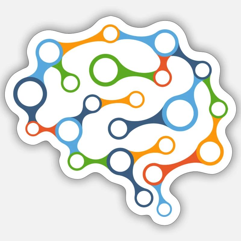 Brain network - Sticker size S (10 x 10 cm) - white matte