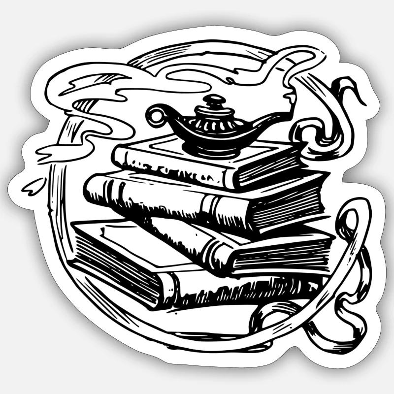 Magic lamp - Sticker size S (10 x 10 cm) - white matte