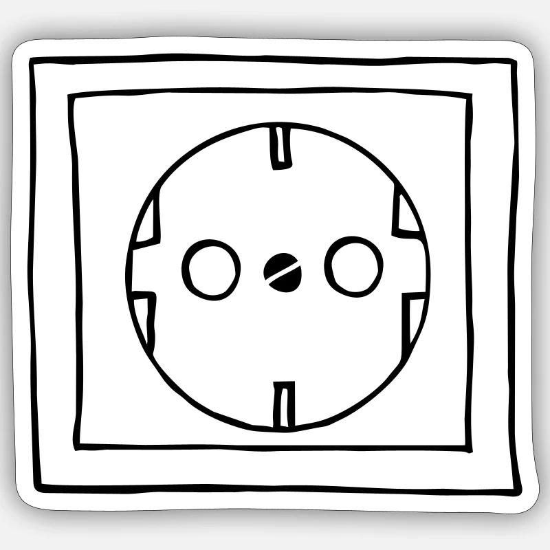socket - Sticker size S (10 x 10 cm) - white matte