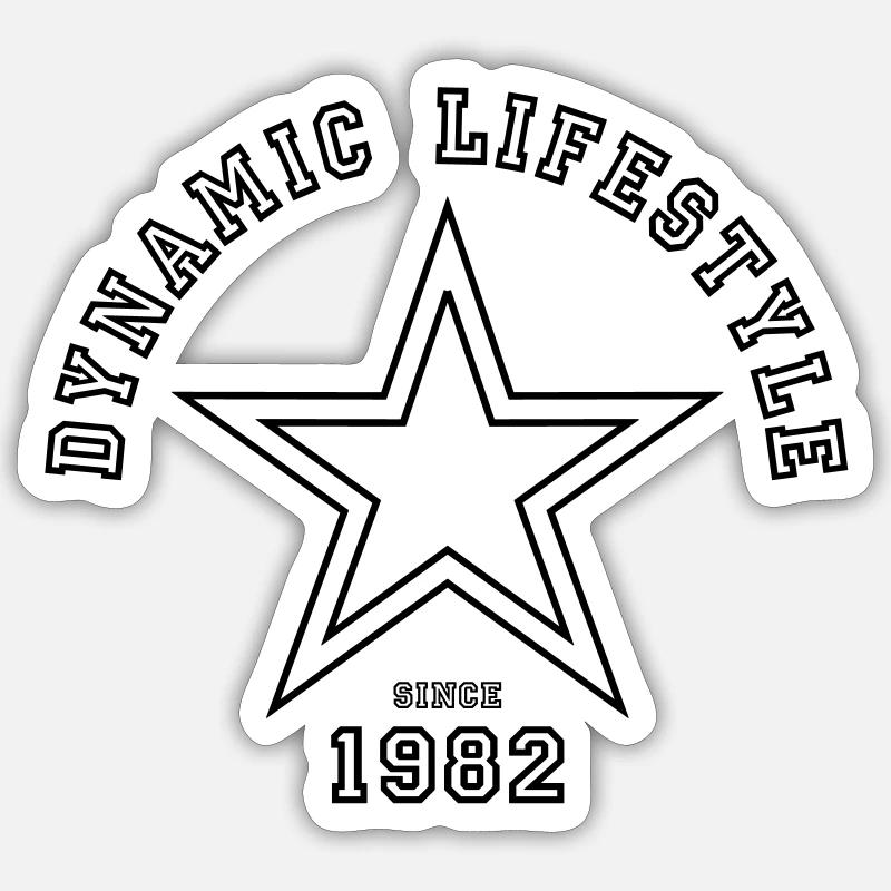 Dynamic Lifestyle 1982 - Sticker size S (10 x 10 cm) - white matte