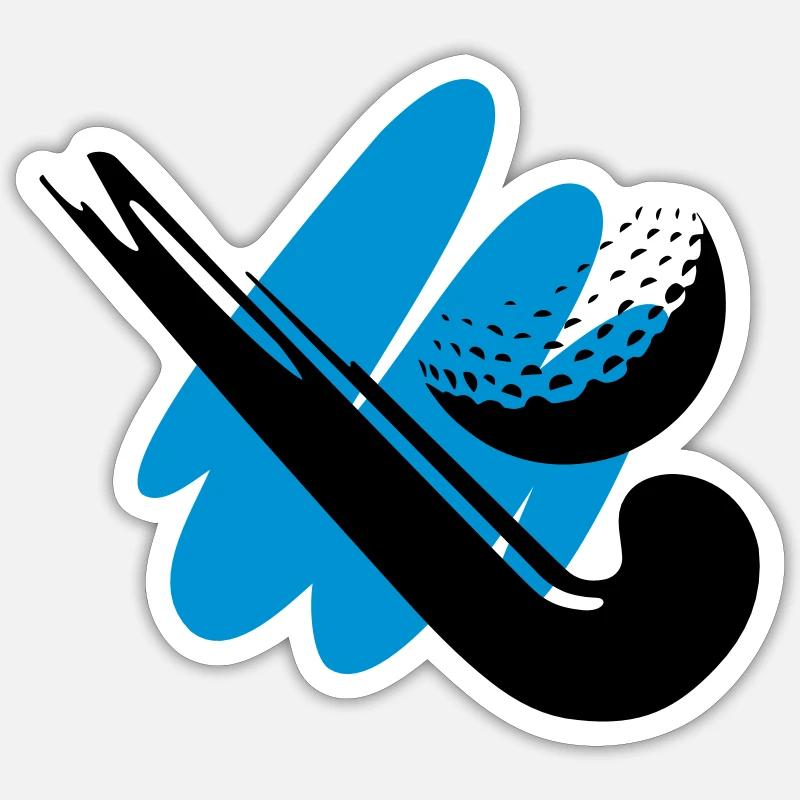 Hockeyschläger mit Ball Sticker Größe S (10 x 10 cm)