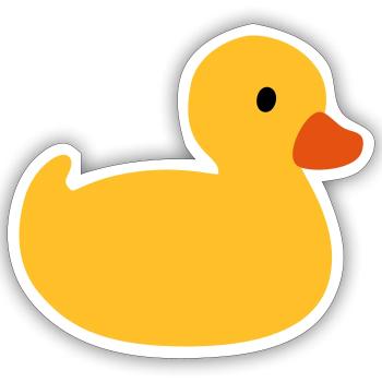 Quietscheente - Sticker size S (10 x 10 cm) - white matte - Front