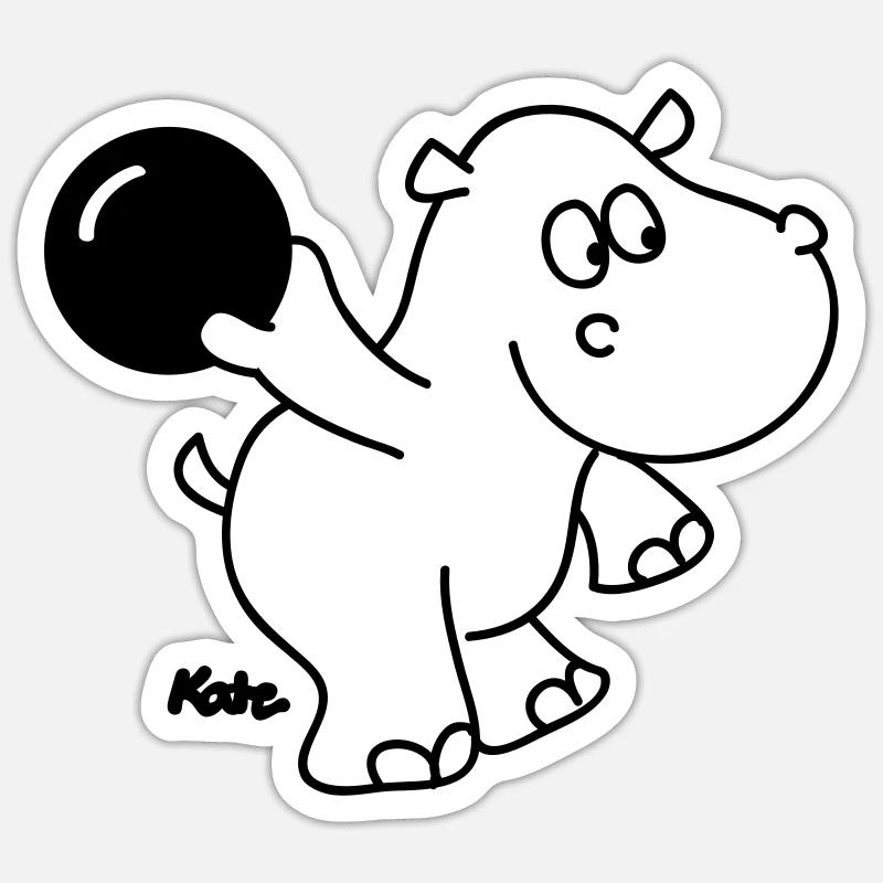 Kegel Nilpferd Sticker Größe S (10 x 10 cm)