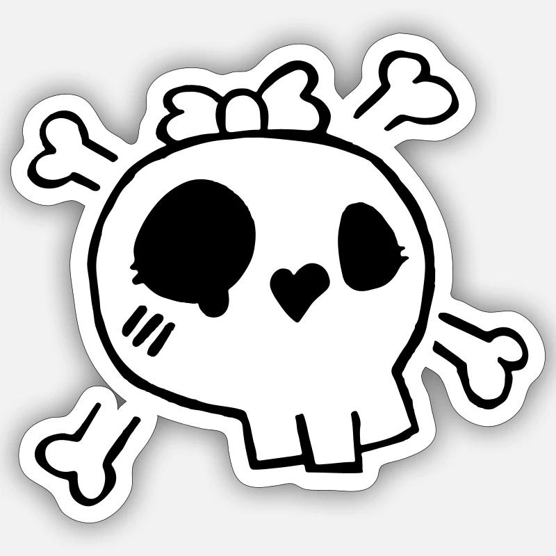 skully - Sticker size S (10 x 10 cm) - white matte