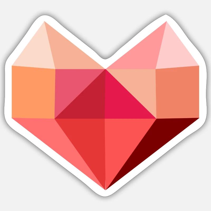Herz rosa - Sticker Größe S (10 x 10 cm) - Mattweiß