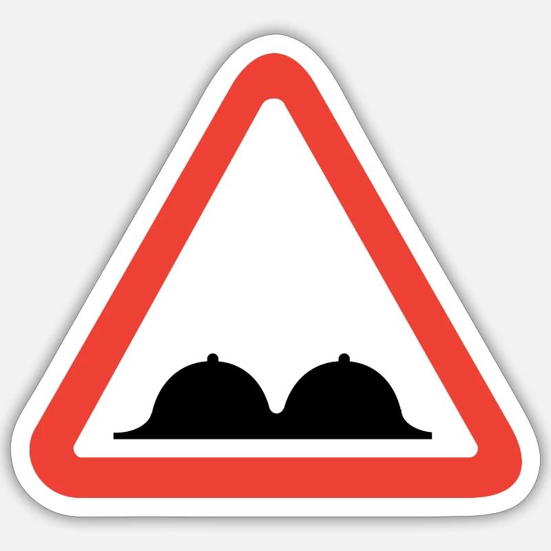 Warnung, Brüste - Sticker Größe S (10 x 10 cm) - Mattweiß