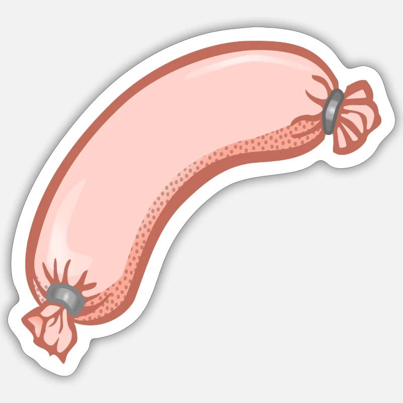 Wurst,esse,würstchen - Sticker Größe S (10 x 10 cm) - Mattweiß