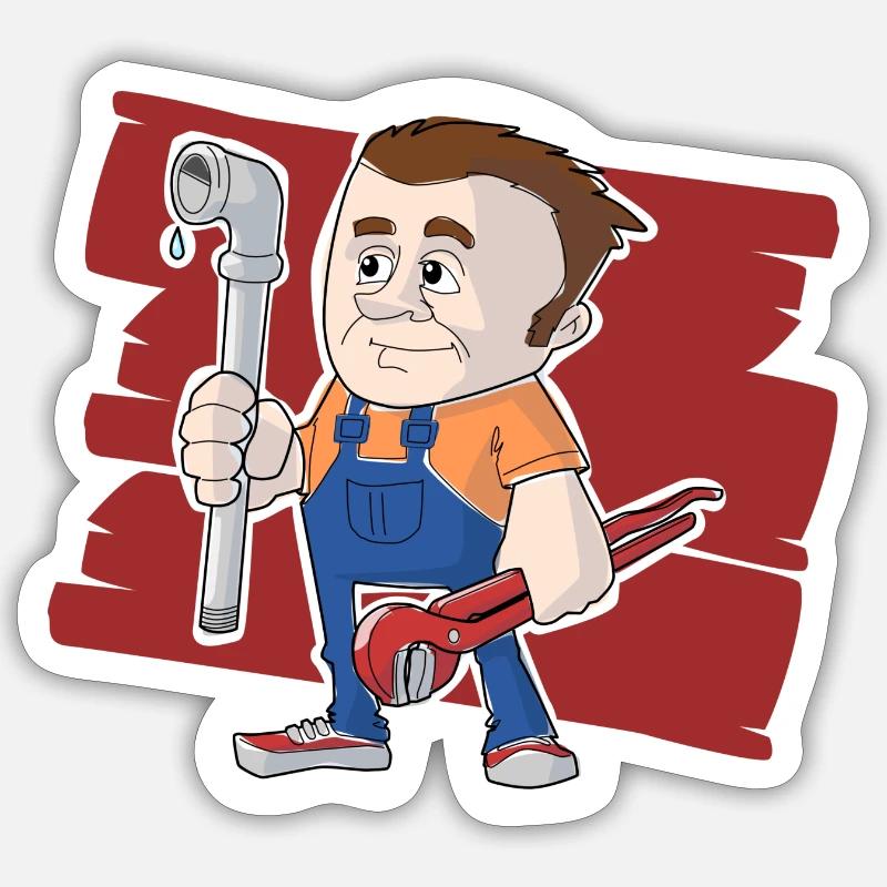 Klempner - Sticker Größe S (10 x 10 cm) - Mattweiß