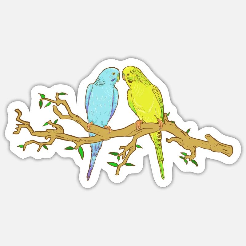 perruches Sticker taille S (10 x 10 cm)