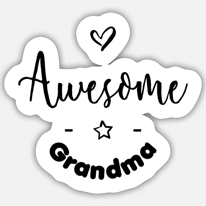 Awesome-Grandma - Sticker Größe S (10 x 10 cm) - Mattweiß