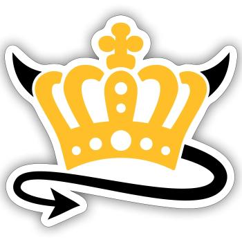 Devil | Queen | King | Königin | König | Crown | - Sticker size S (10 x 10 cm) - white matte - Front