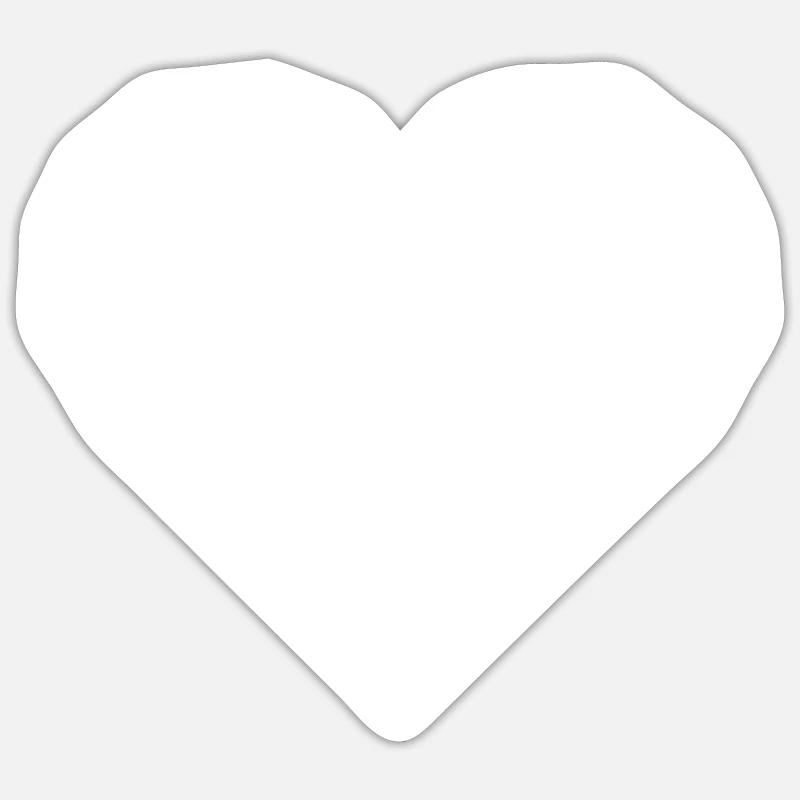 3D heart white - Sticker size S (10 x 10 cm) - white matte