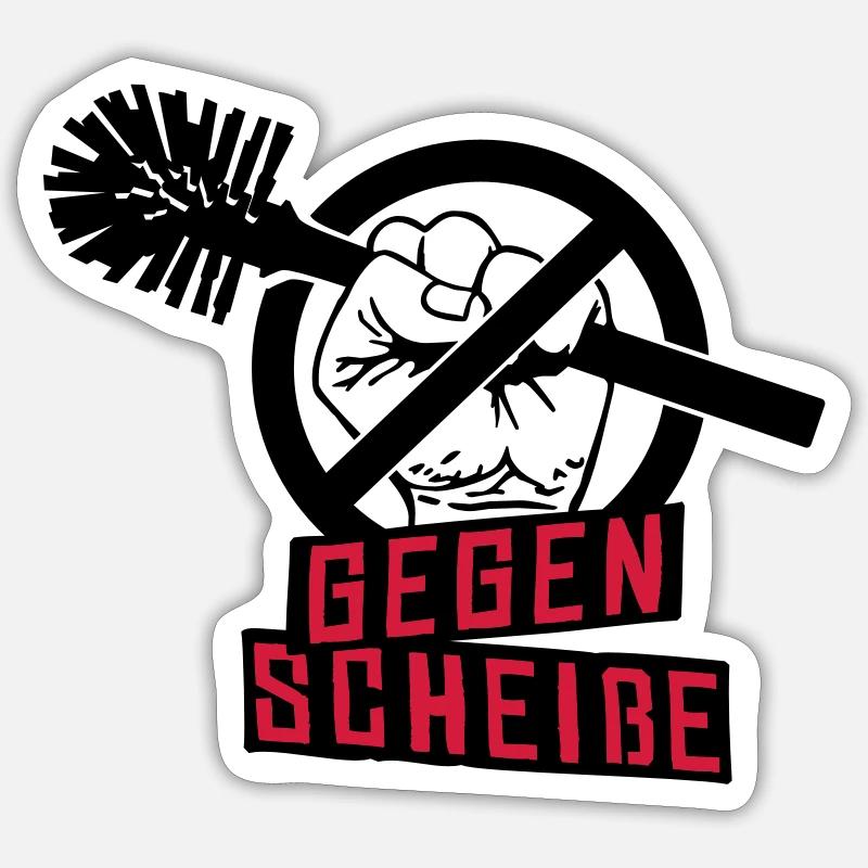 gegen scheiße - Sticker taille S (10 x 10 cm) - blanc mat