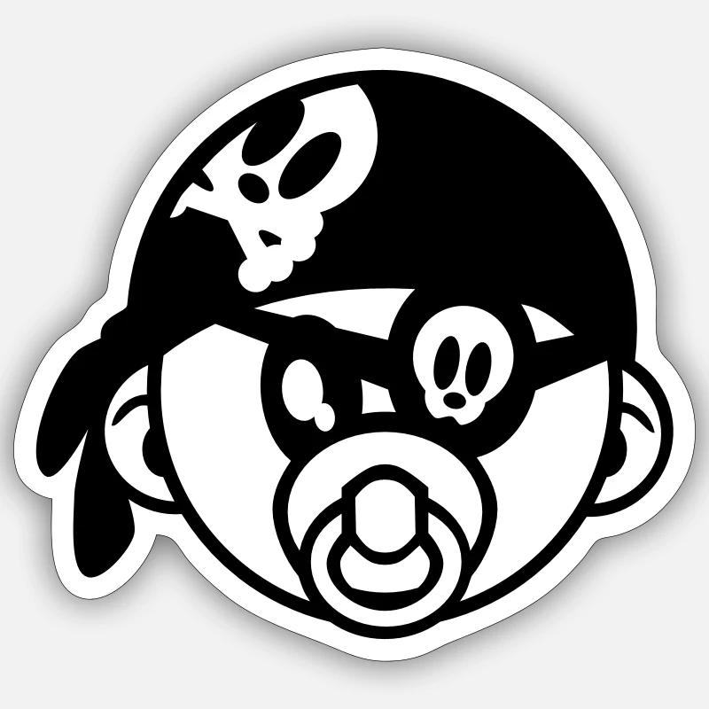 pirate de bébé Sticker taille S (10 x 10 cm)