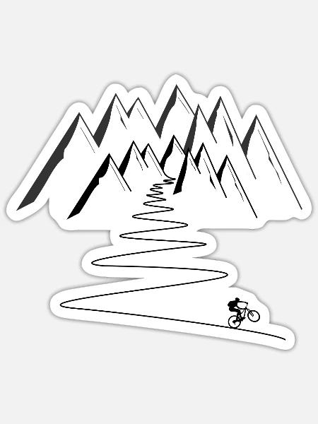 Mountainbike Mountainbiker Fahrrad Berge Radsport - Sticker Größe S (10 x 10 cm) - Mattweiß