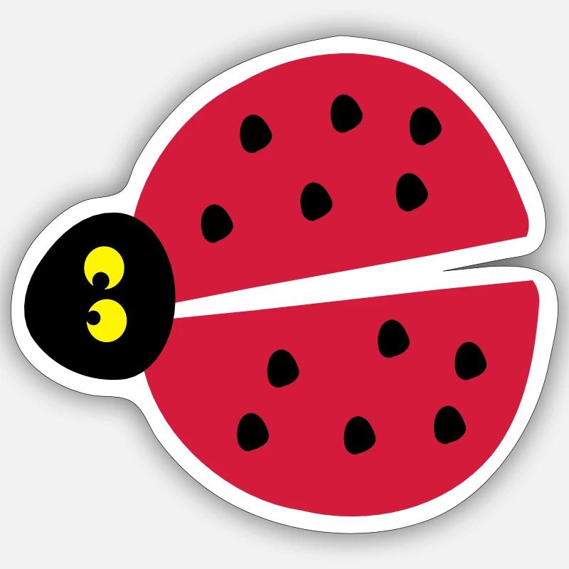 Marienkäfer Insekten - Sticker Größe S (10 x 10 cm) - Mattweiß