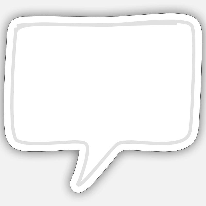 Sprechblase runde Ecken Sticker Größe S (10 x 10 cm)