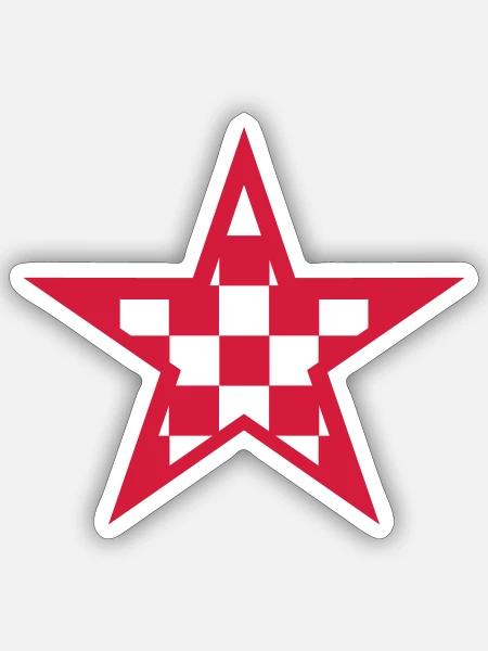 kroatischer Stern - Sticker Größe S (10 x 10 cm) - Mattweiß
