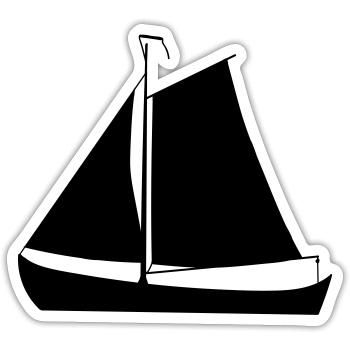 Segelschiff - Sticker Größe S (10 x 10 cm) - Mattweiß - Vorne