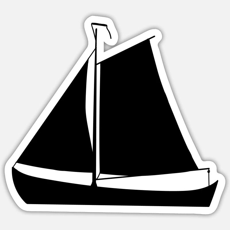 Segelschiff - Sticker Größe S (10 x 10 cm) - Mattweiß