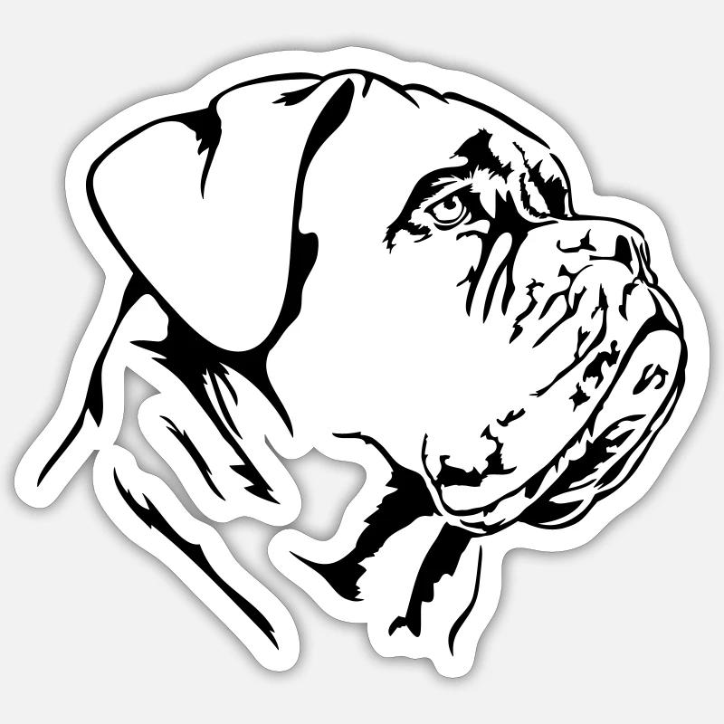 DOGUE DE BORDEAUX - Bordeaux Great Dane Wilsigns - Sticker size S (10 x 10 cm) - white matte