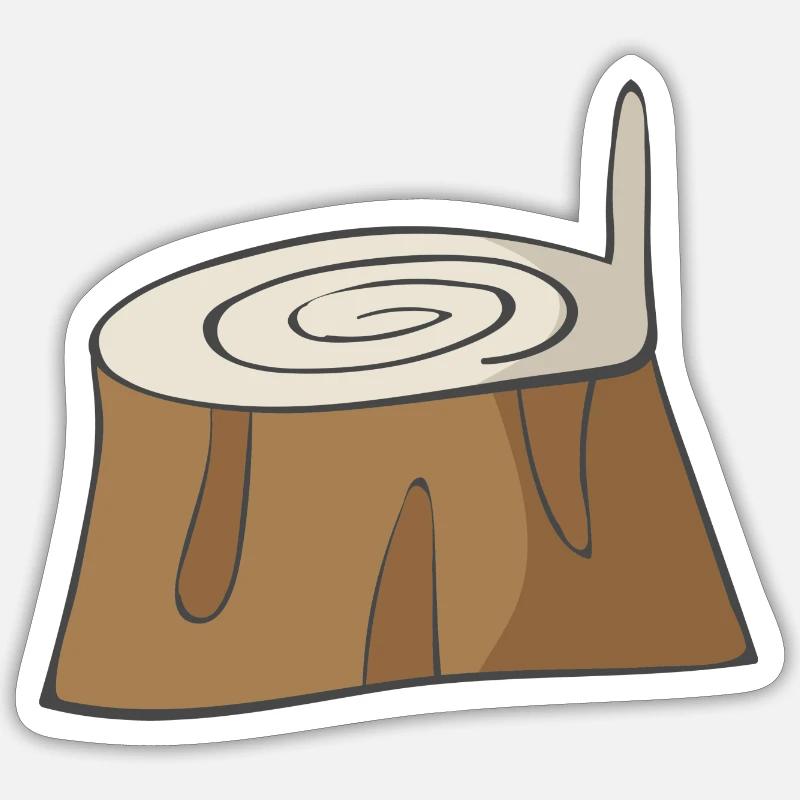 Tige d’arbre - Sticker taille S (10 x 10 cm) - blanc mat