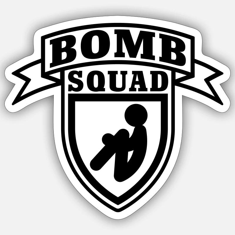 Bomb Squad - Sticker Größe S (10 x 10 cm) - Mattweiß