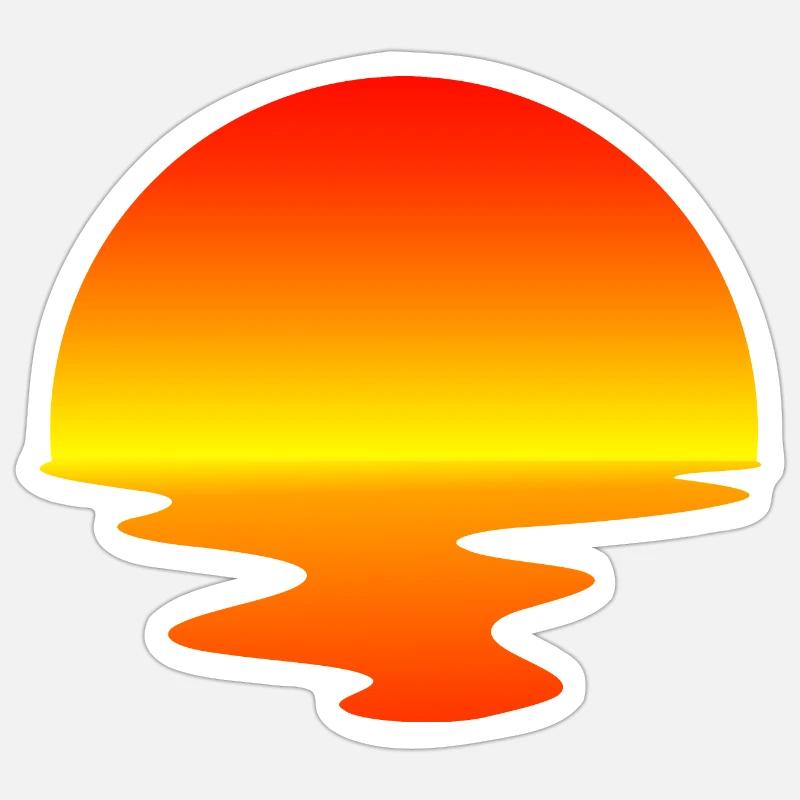 Sunset / sun - Sticker size S (10 x 10 cm) - white matte