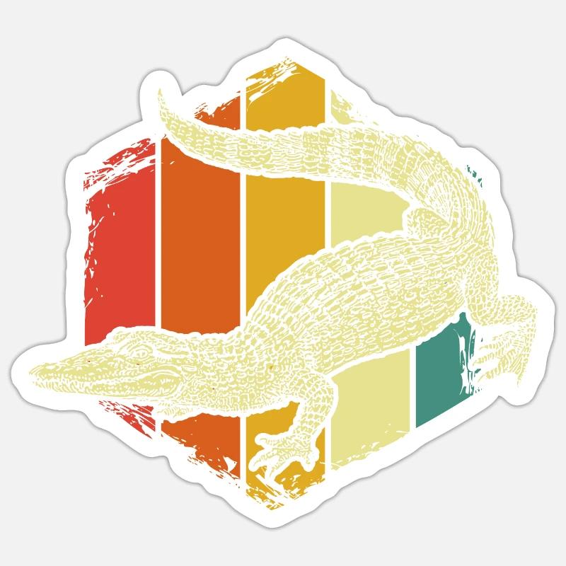 coccodrillo - Sticker formato S (10 x 10 cm) - bianco opaco