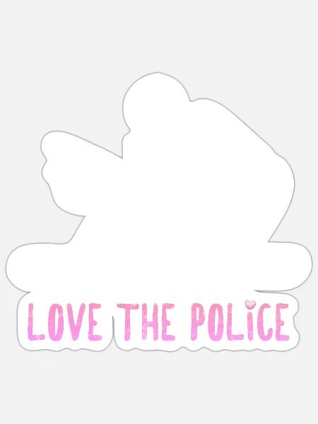 Liebe die Polizei - Sticker Größe S (10 x 10 cm) - Mattweiß