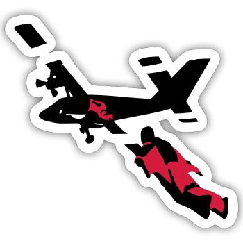 wingsuit_1 - Sticker size S (10 x 10 cm) - white matte - Front