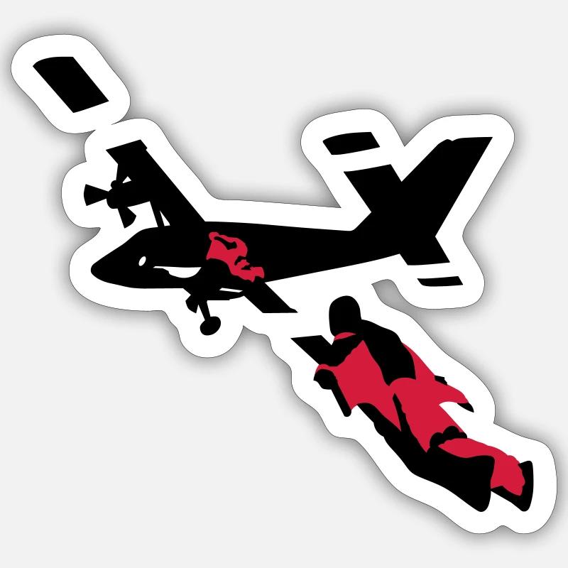 wingsuit_1 - Sticker size S (10 x 10 cm) - white matte