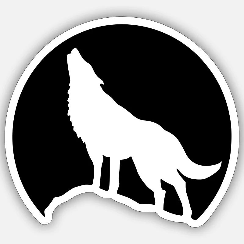 moon wolf Sticker size S (10 x 10 cm)