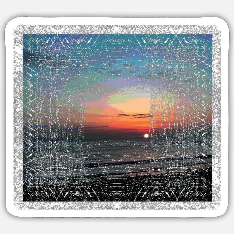Mer - Sticker taille S (10 x 10 cm) - blanc mat