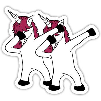 2 freunde team paar crew party feiern club dabbing - Sticker Größe S (10 x 10 cm) - Mattweiß - Vorne