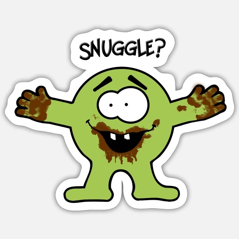 Snuggle? Chocolate Monster. - Sticker Größe S (10 x 10 cm) - Mattweiß