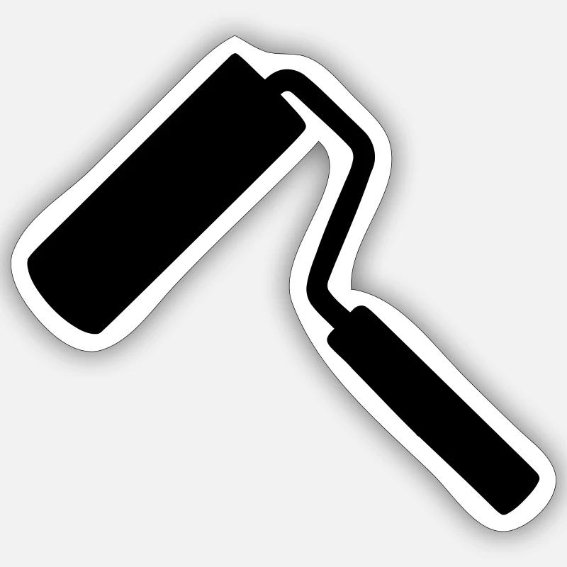 Paint roller - Sticker size S (10 x 10 cm) - white matte