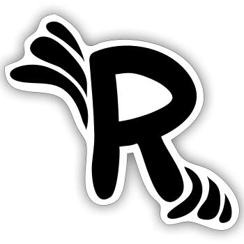 Letter R & Pattern - Sticker size S (10 x 10 cm) - white matte - Front