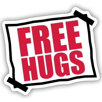 paper pasted note notices free hugs free - Sticker size S (10 x 10 cm) - white matte - Front