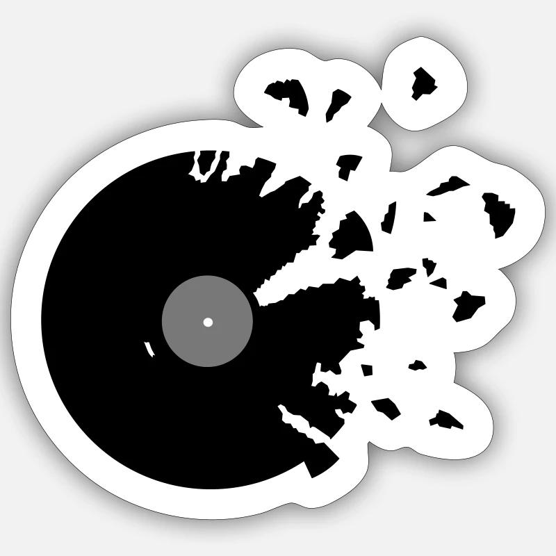 schallplatte_1 - Sticker taille S (10 x 10 cm) - blanc mat