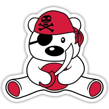 matrose pirat kapitaen saebel seeraeuber boot schi - Sticker Größe S (10 x 10 cm) - Mattweiß - Vorne