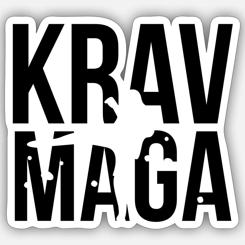 krav maga - Sticker Größe S (10 x 10 cm) - Mattweiß