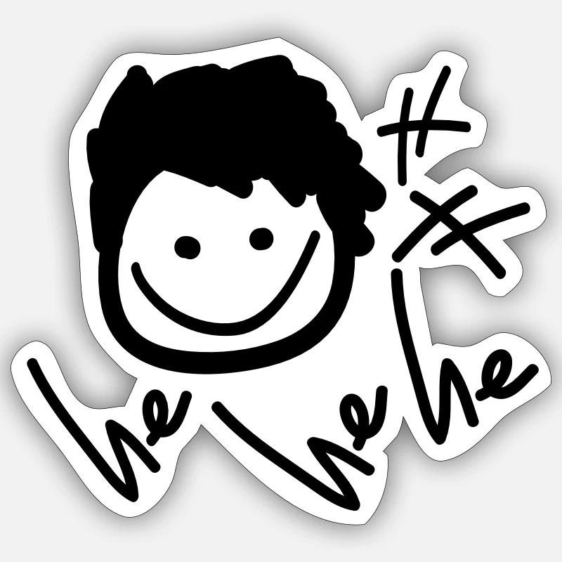 il il he_smile_boy - Sticker taille S (10 x 10 cm) - blanc mat