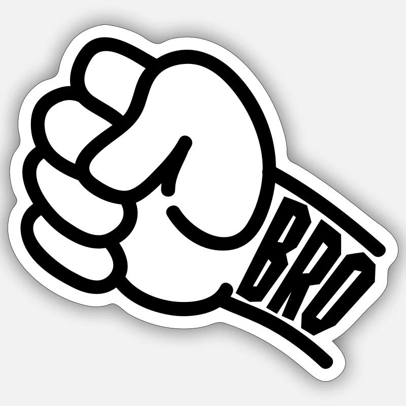 Bro - Sticker taille S (10 x 10 cm) - blanc mat