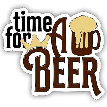 beer - Sticker size S (10 x 10 cm) - white matte - Front