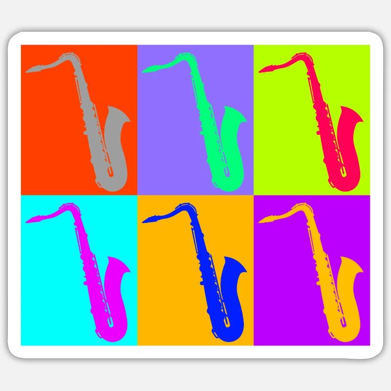 Saxophone sextet - Sticker size S (10 x 10 cm) - white matte