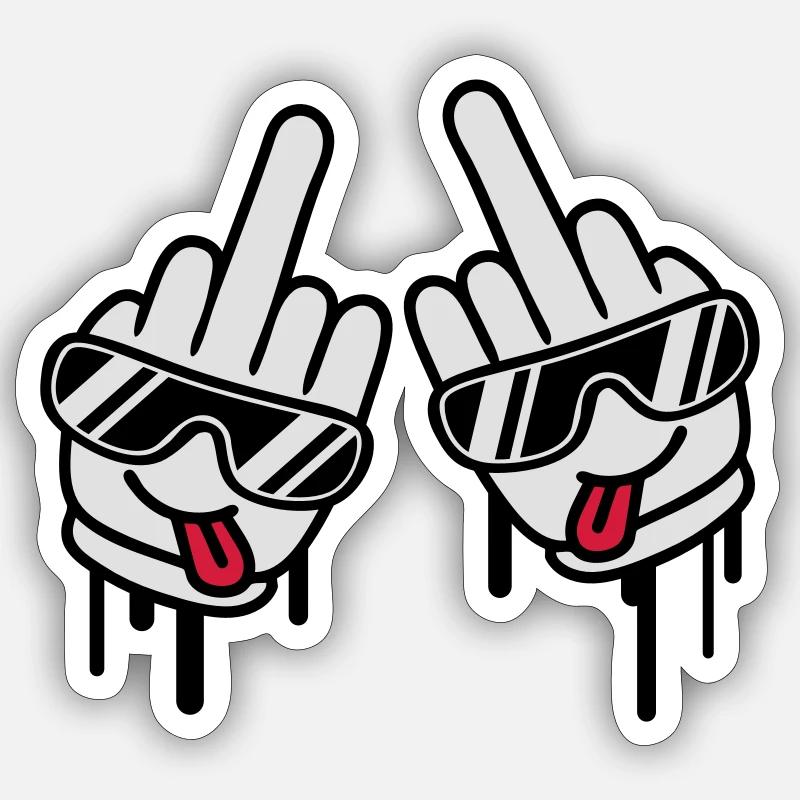 Cool Fuck Off Hands - Sticker taille S (10 x 10 cm) - blanc mat