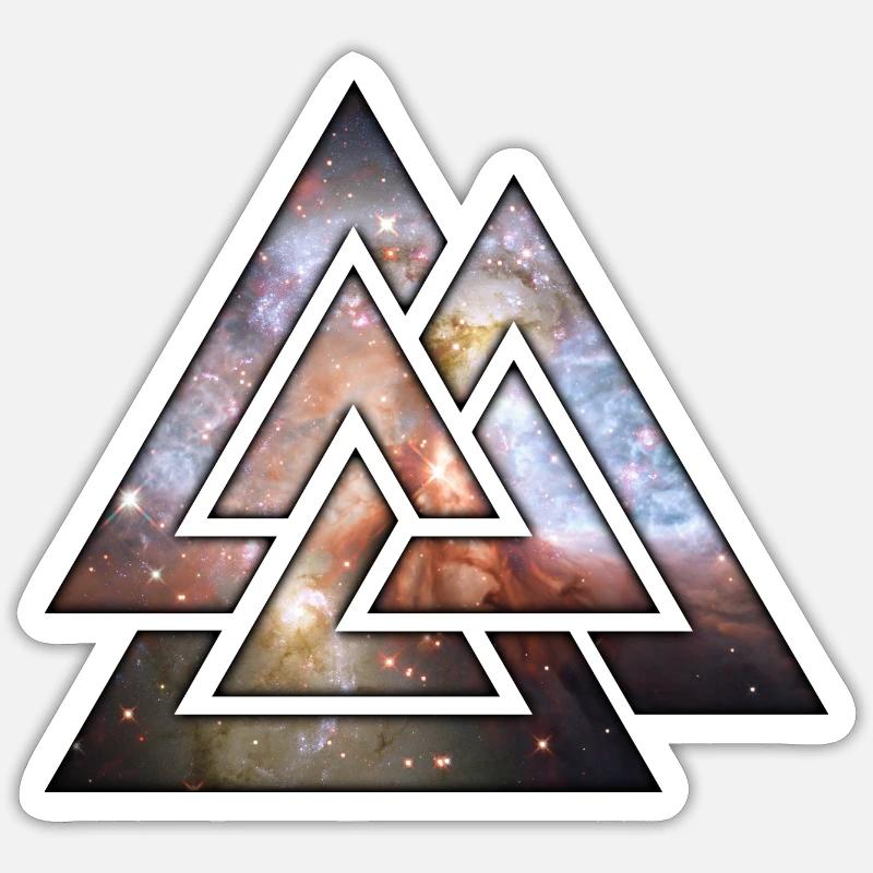 Cosmic Triangles T-Shirts - Sticker taille S (10 x 10 cm) - blanc mat