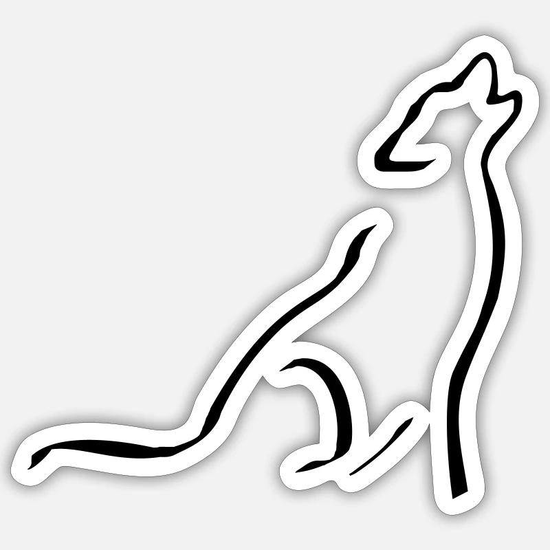 howling wolf - sketch - Sticker size S (10 x 10 cm) - white matte