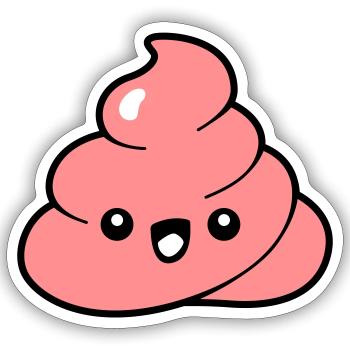Kawaii poo emoji - Sticker size S (10 x 10 cm) - white matte - Front